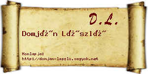 Domján László névjegykártya
