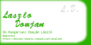 laszlo domjan business card