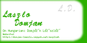 laszlo domjan business card